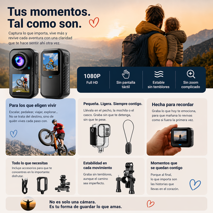 Cámara De Acción WiFi Pantalla Táctil Con Estabilización De 6 Ejes