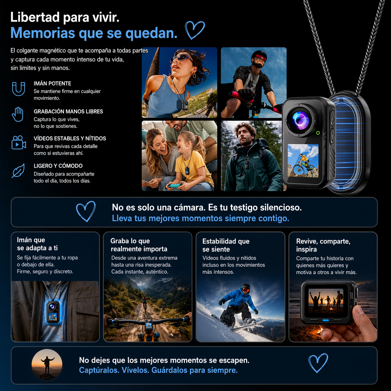 Cámara De Acción WiFi Pantalla Táctil Con Estabilización De 6 Ejes